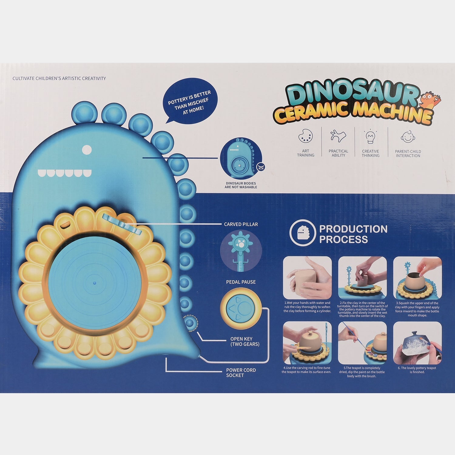 Dinosaur Ceramic Machine – Kids' Pottery Wheel Set